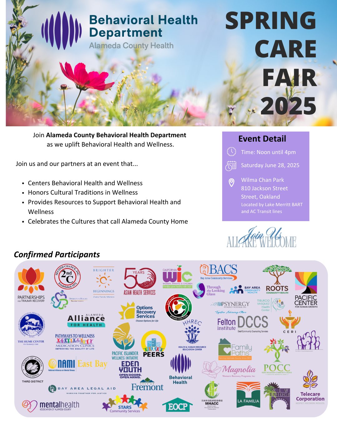 🌼 You're invited to the Spring... - Alameda County Health | Facebook