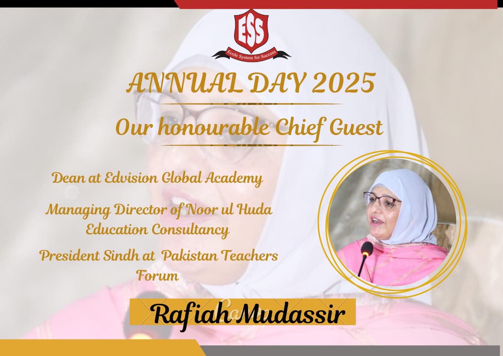 Ecole - We are delighted to announce that Ma’am Rafiah Mudassir, the ...