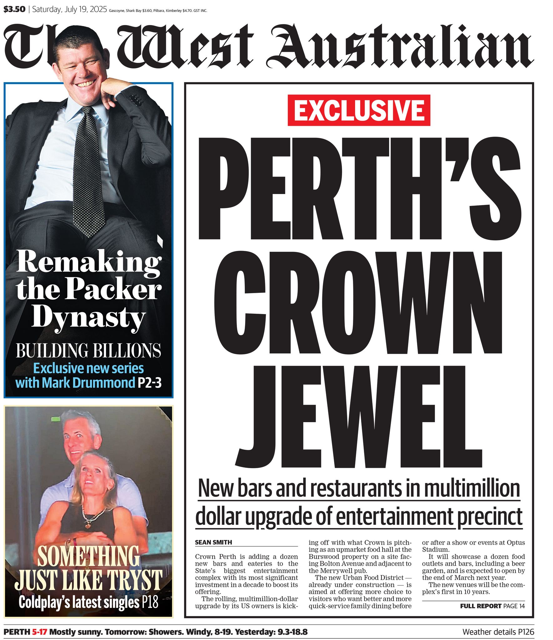 7NEWS - The front page of Saturday's The West Australian. | Facebook