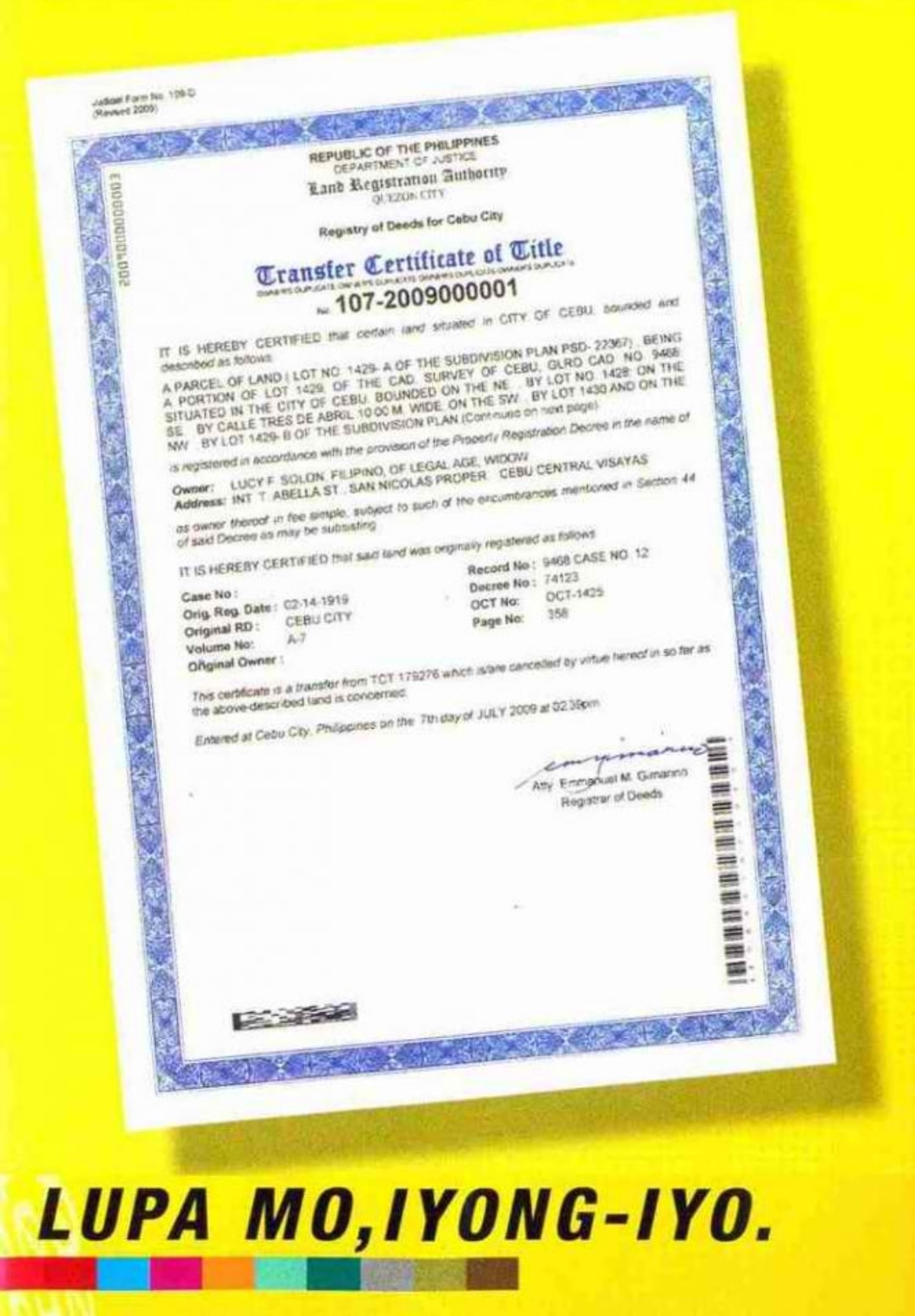 Monterra Real Estate - OCT (Original Certificate of Title) o TCT ...
