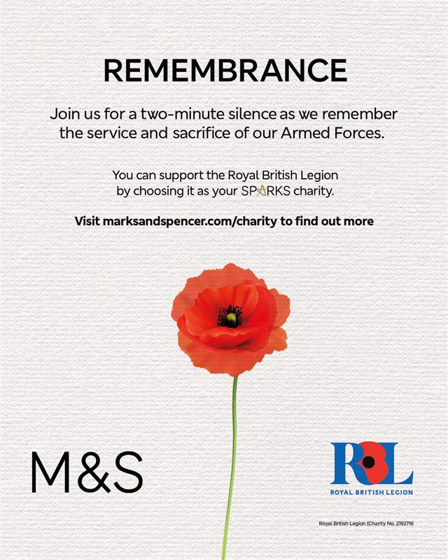 On Remembrance Sunday, we remember... - M&S - Rushden Lakes | Facebook