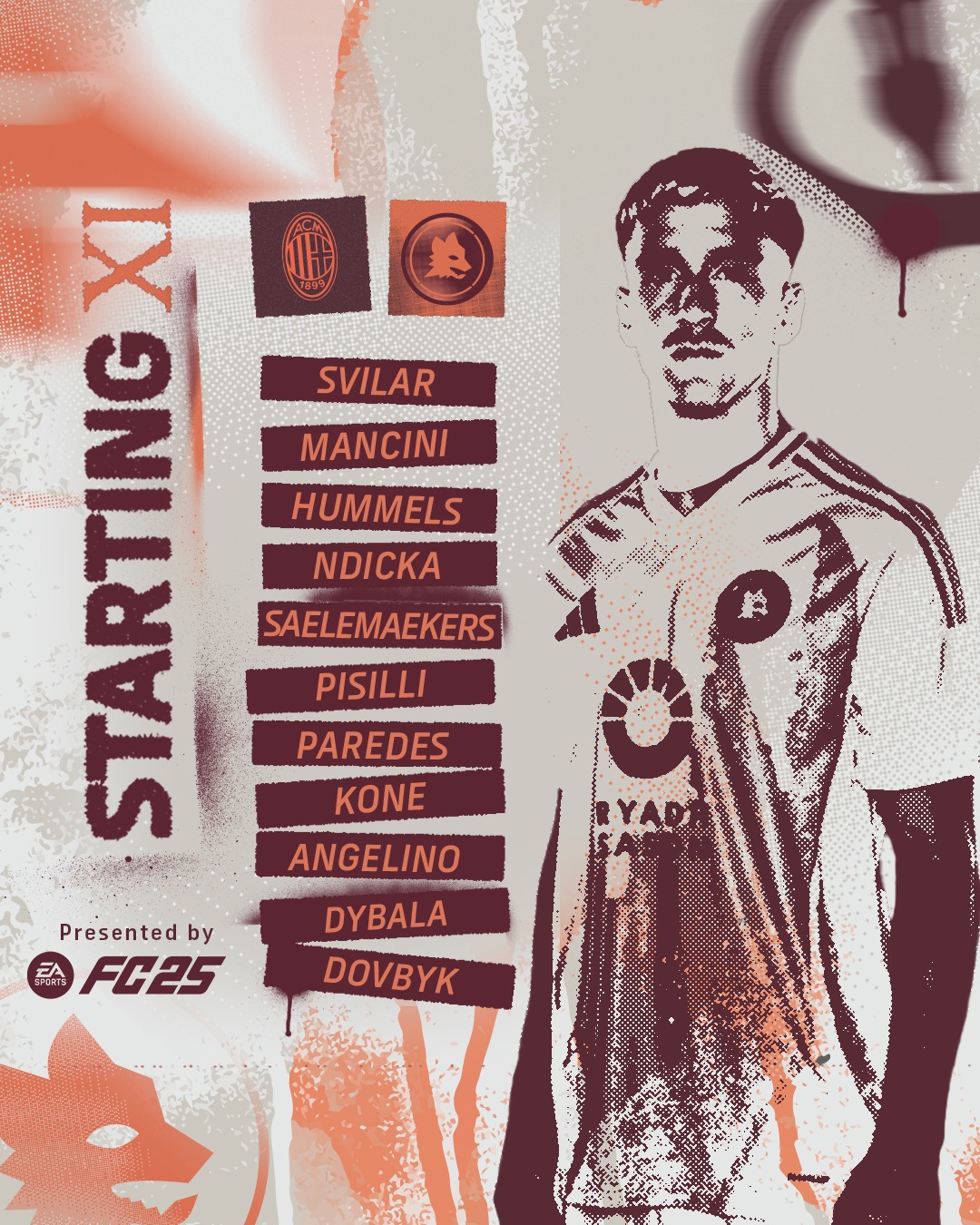 AS Roma - 📋 Our Starting XI for #MilanRoma 🐺 #ASRoma