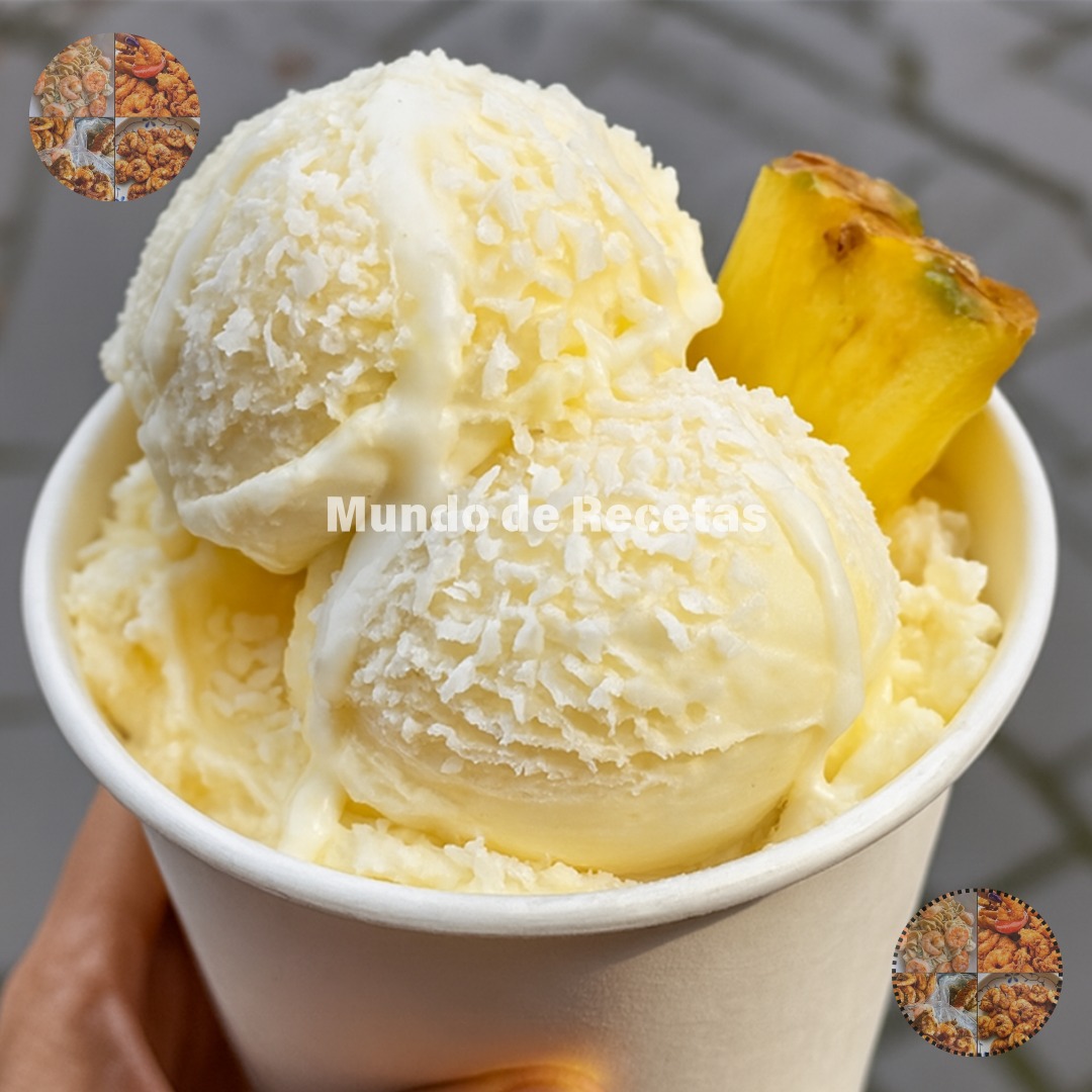 Mundo - 🍍🥥 Helado Cremoso de Piña y Coco Ingredientes: 🍍 2 tazas de ...