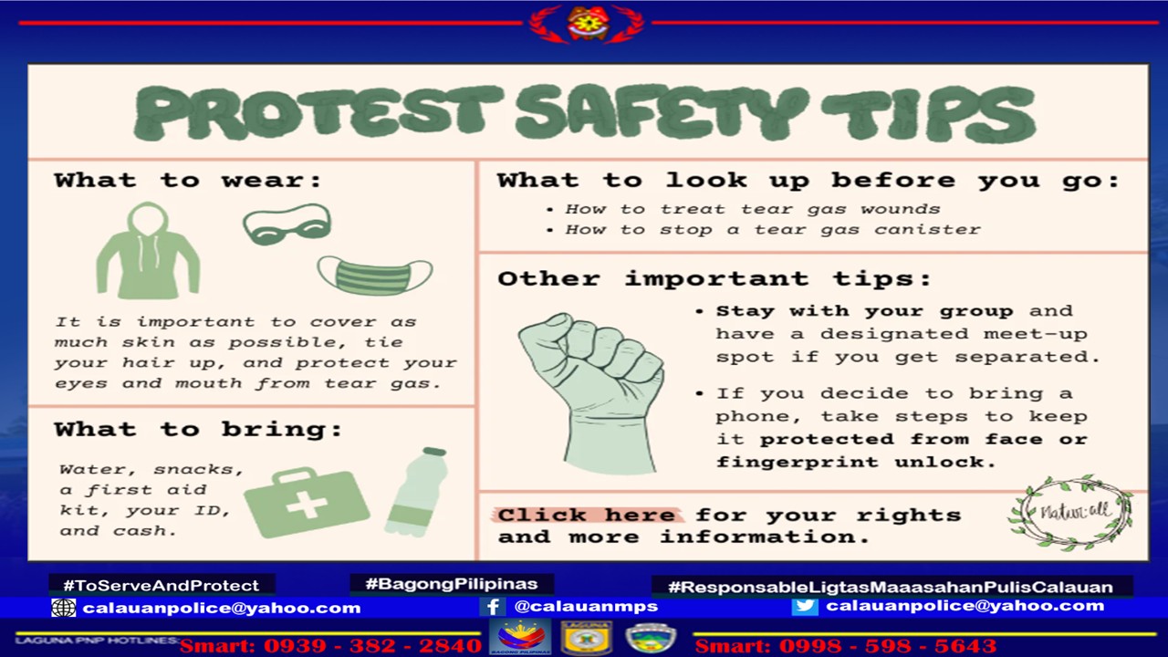 Calauan Mps - SAFETY TIPS ATTENDING PROTEST RALLY... | Facebook