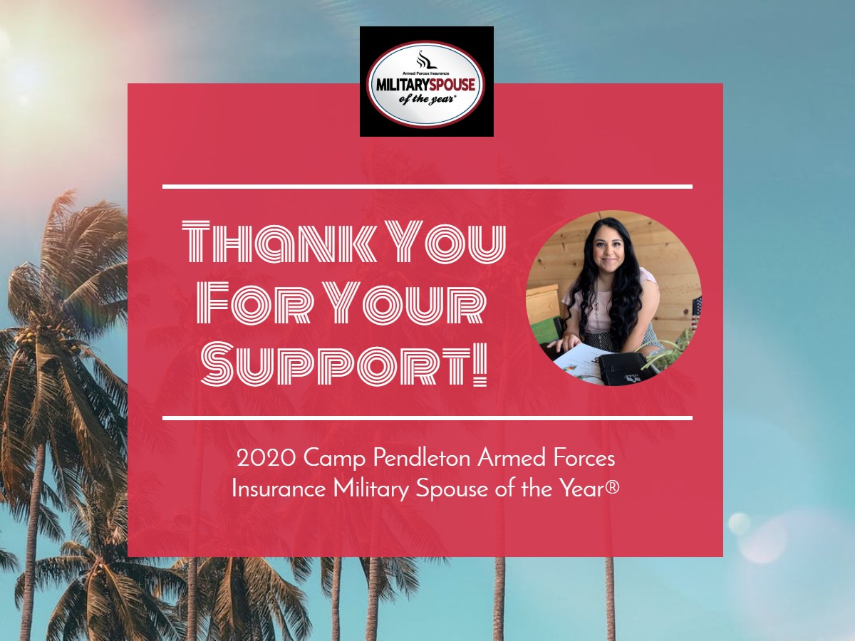 Grace Romo, 2020 Armed Forces Insurance Camp Pendleton Spouse of the Year