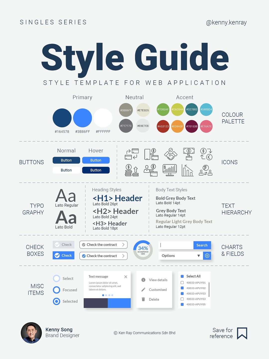 UI - Credit: @kenny.kenray Style Guide for Web Application 👉 Follow ...