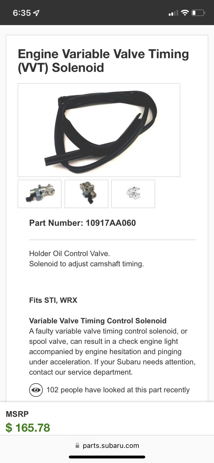 Genuine Subaru Exhaust AVCS Pulley O-Ring Seal For Impreza WRX STi 2007