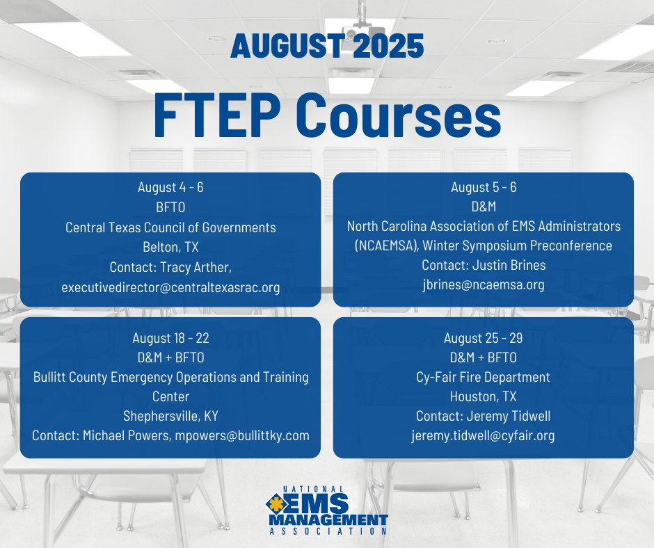 National - 📅 August FTEP Courses Are Here! 🚑📘 Ready to strengthen your ...