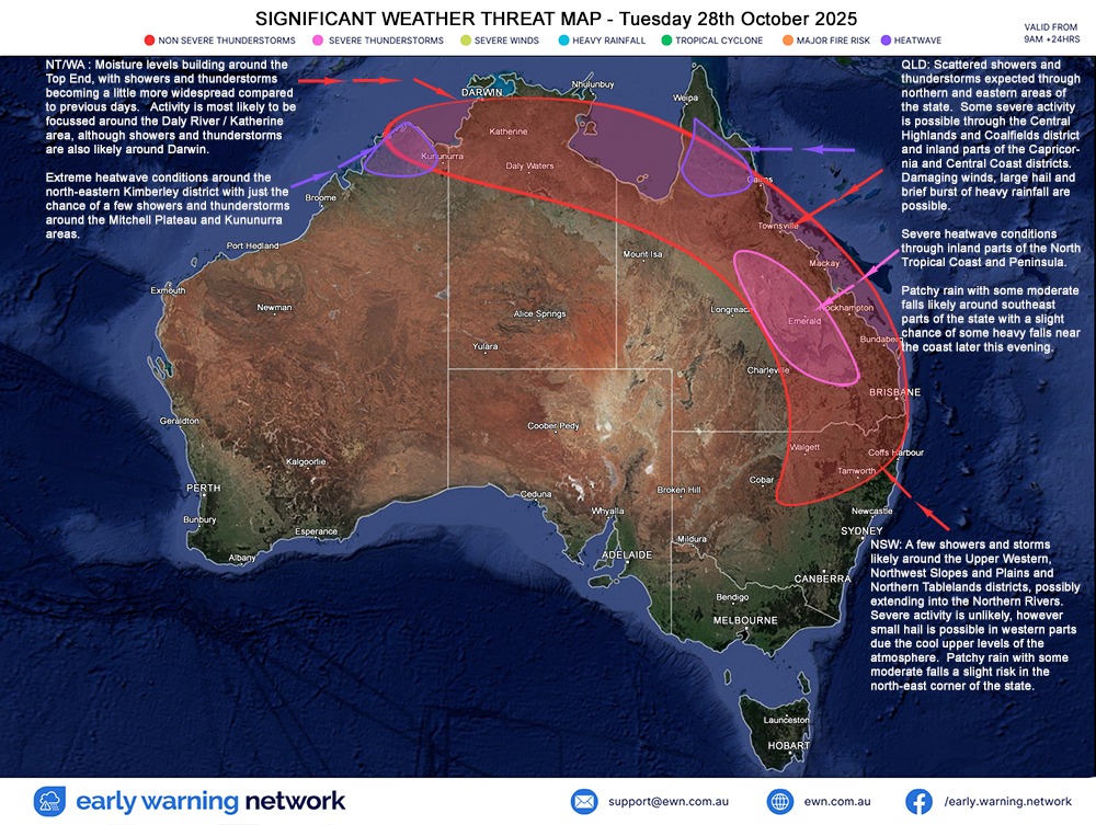 EWN - Significant Weather Threat Map Tuesday, 28 October 2025 NT ...