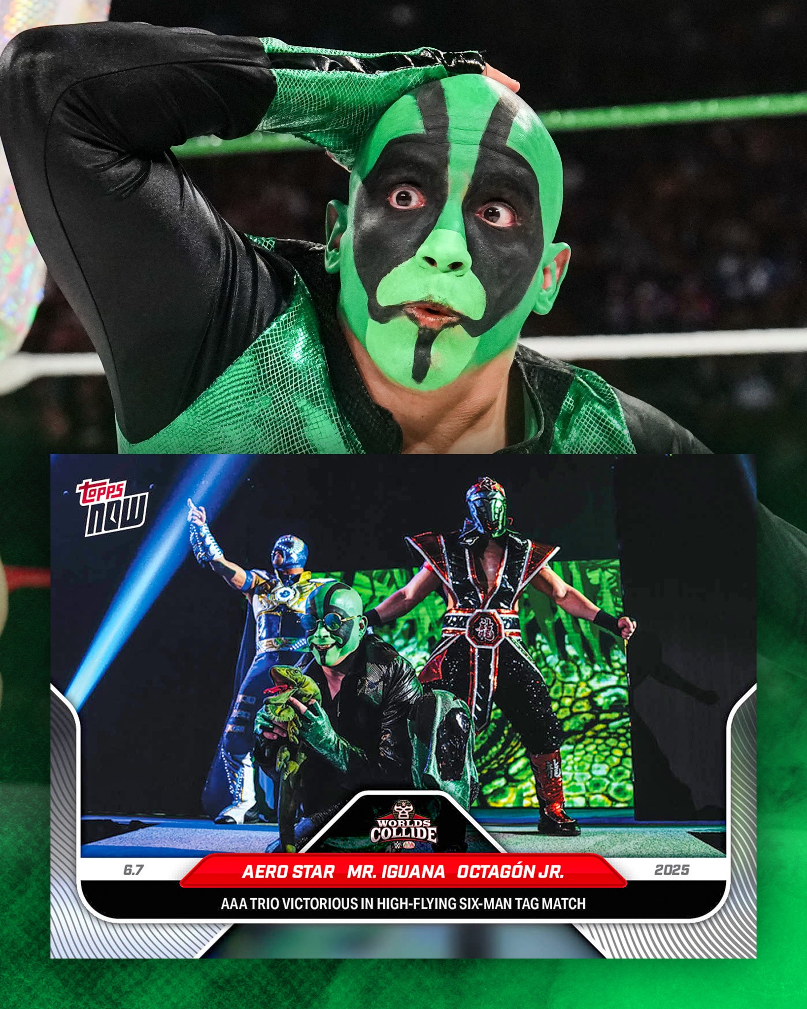 Mr. Iguana joins Aero Star & Octagón Jr. on his FIRST EVER