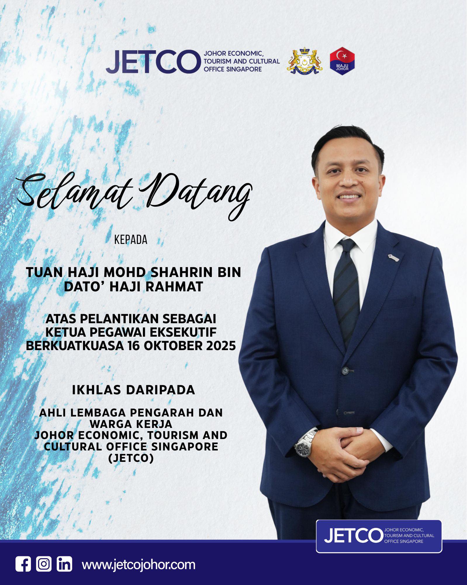 SELAMAT DATANG & SELAMAT MENJALANKAN TUGAS BUAT TUAN HAJI MOHD SHAHRIN ...