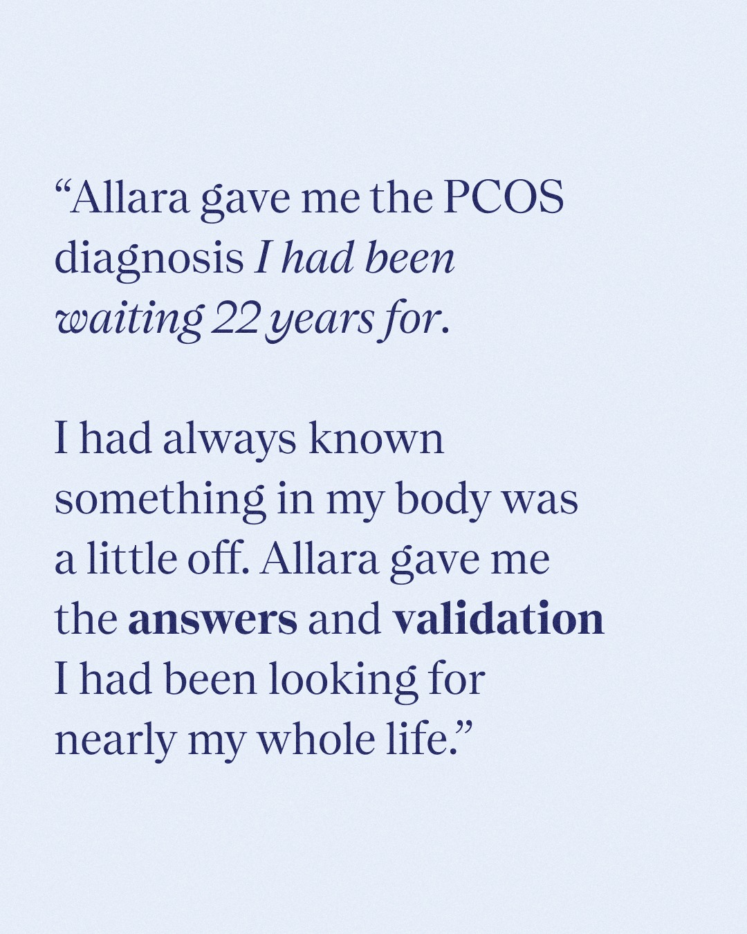 Allara - For so many, a PCOS diagnosis doesn’t come easily. It often ...