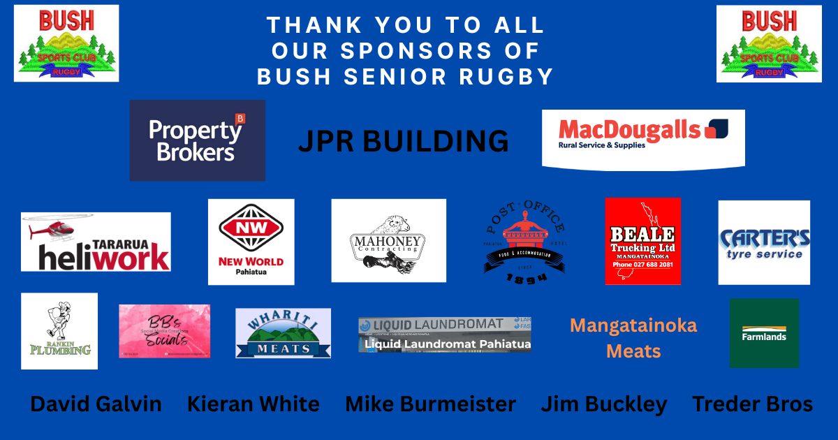 Bush - 🏉Bush Senior Rugby Sponsor Appreciation🏉 We are pretty proud and ...