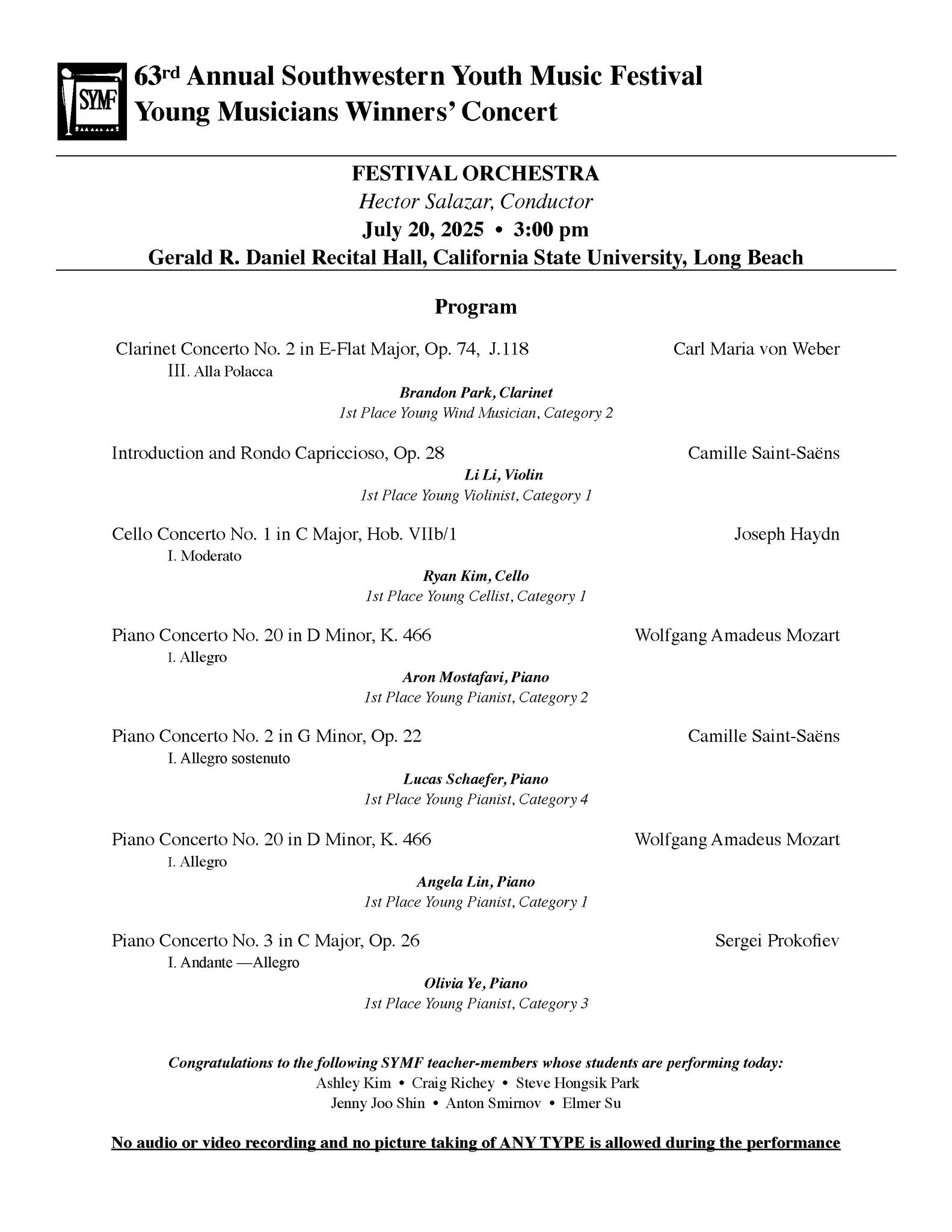 Southwestern Youth Music Festival - APPLICATIONS for SYMF 2022 ...