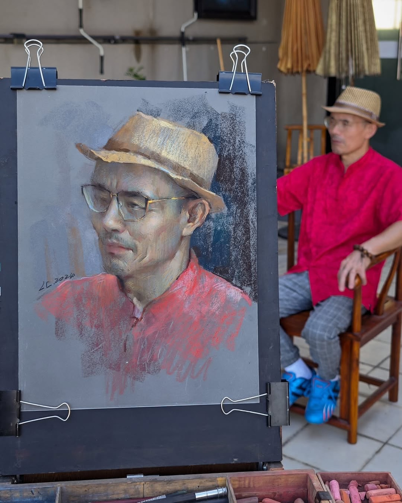Paola - This pastel portrait highlights expert use of light, texture ...