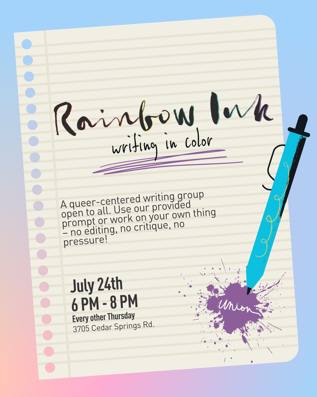 Union - 🖋️ RAINBOW INK: Writing in Color 🌈 A queer-centered writing ...