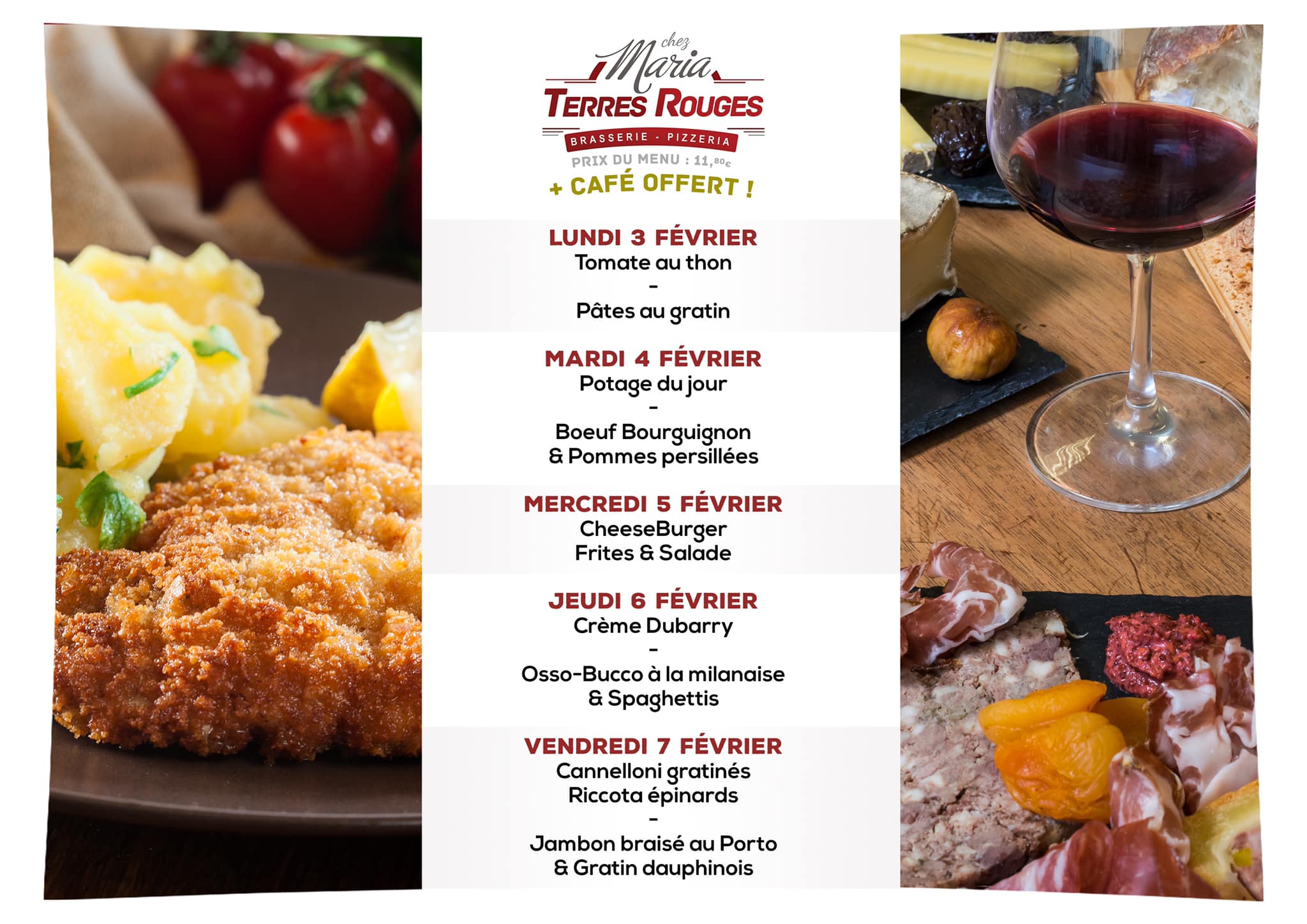 Menu de la semaine BRASSERIE... - Brasserie Terres Rouges | Facebook