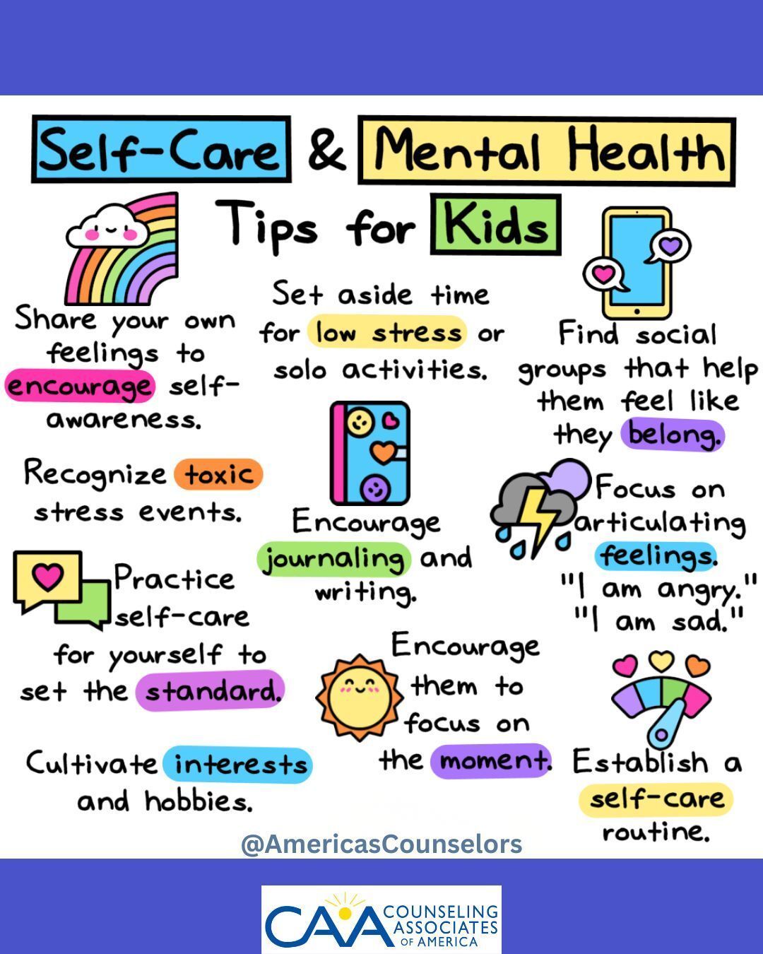 Counseling - 🌈 Self-Care & Mental Health Tips for Kids 💛 Helping kids ...