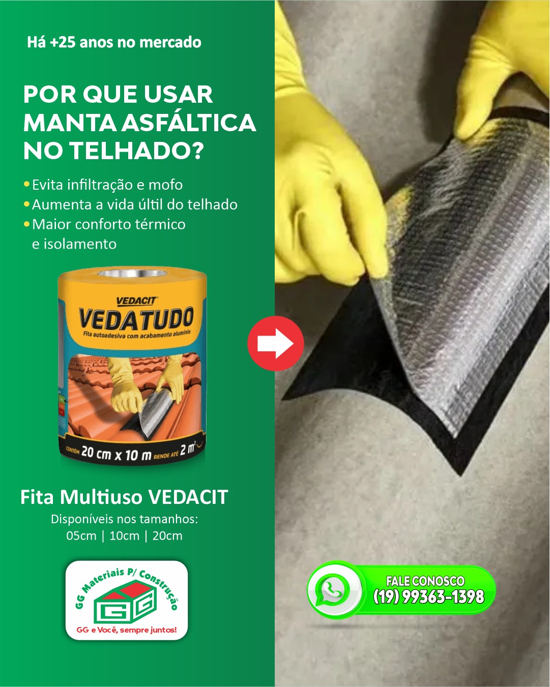 GG Materiais - A Fita Multiuso Vedacit serve para diversas... | Facebook