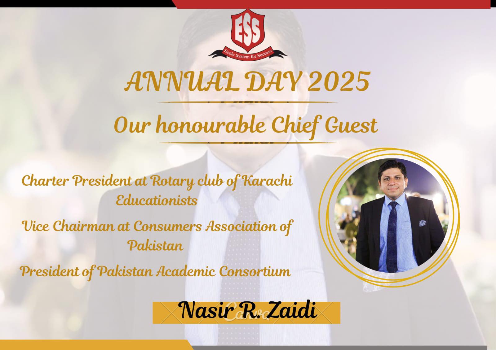 Ecole - We are delighted to announce that Sir Nasir R. Zaidi, President ...