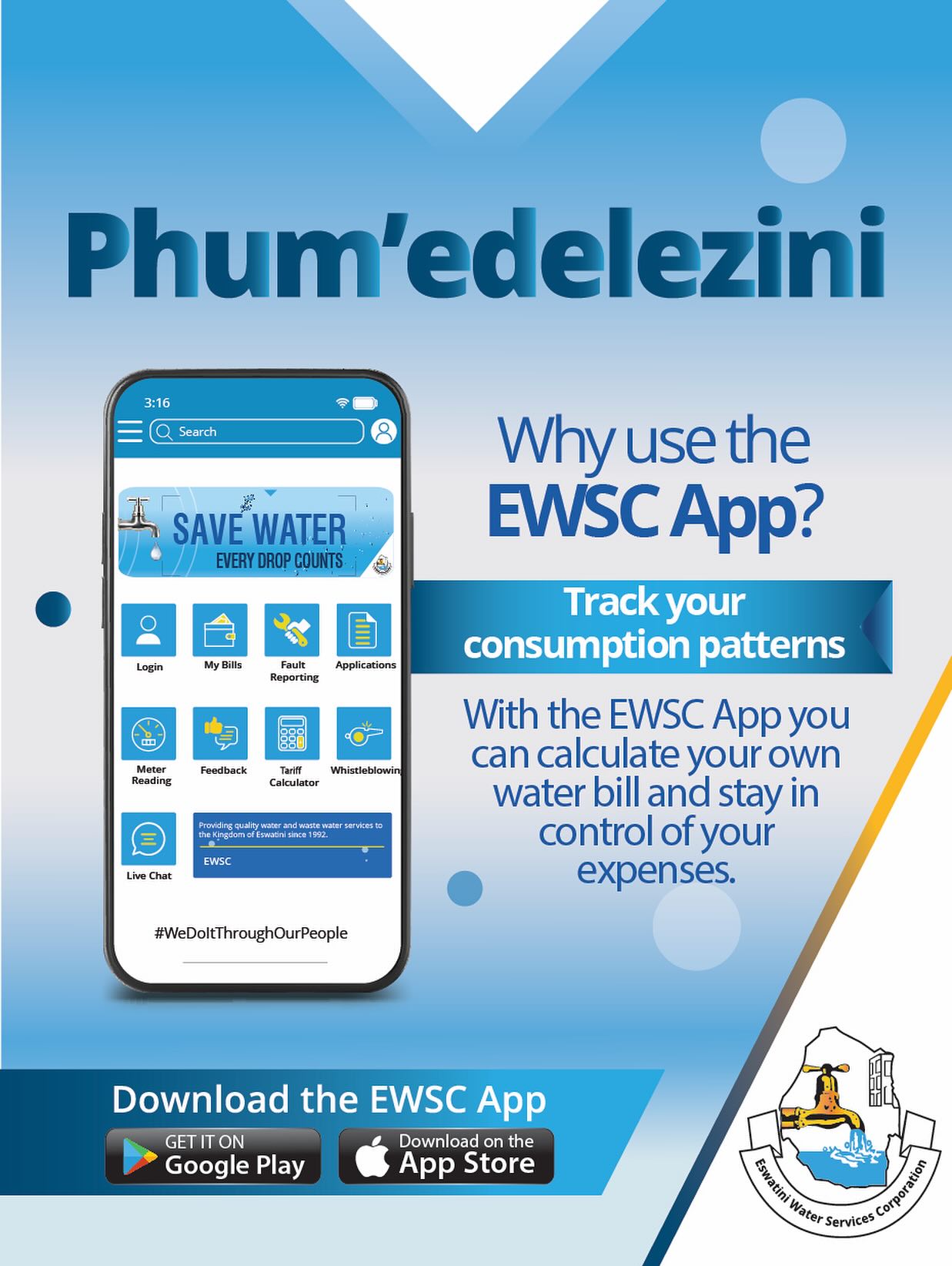 Eswatini - Take control of your water bills!🚰💵 Use the EWSC App Traffic ...