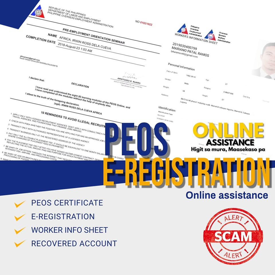 EREG PEOS Assistance By CAV online | Tanza