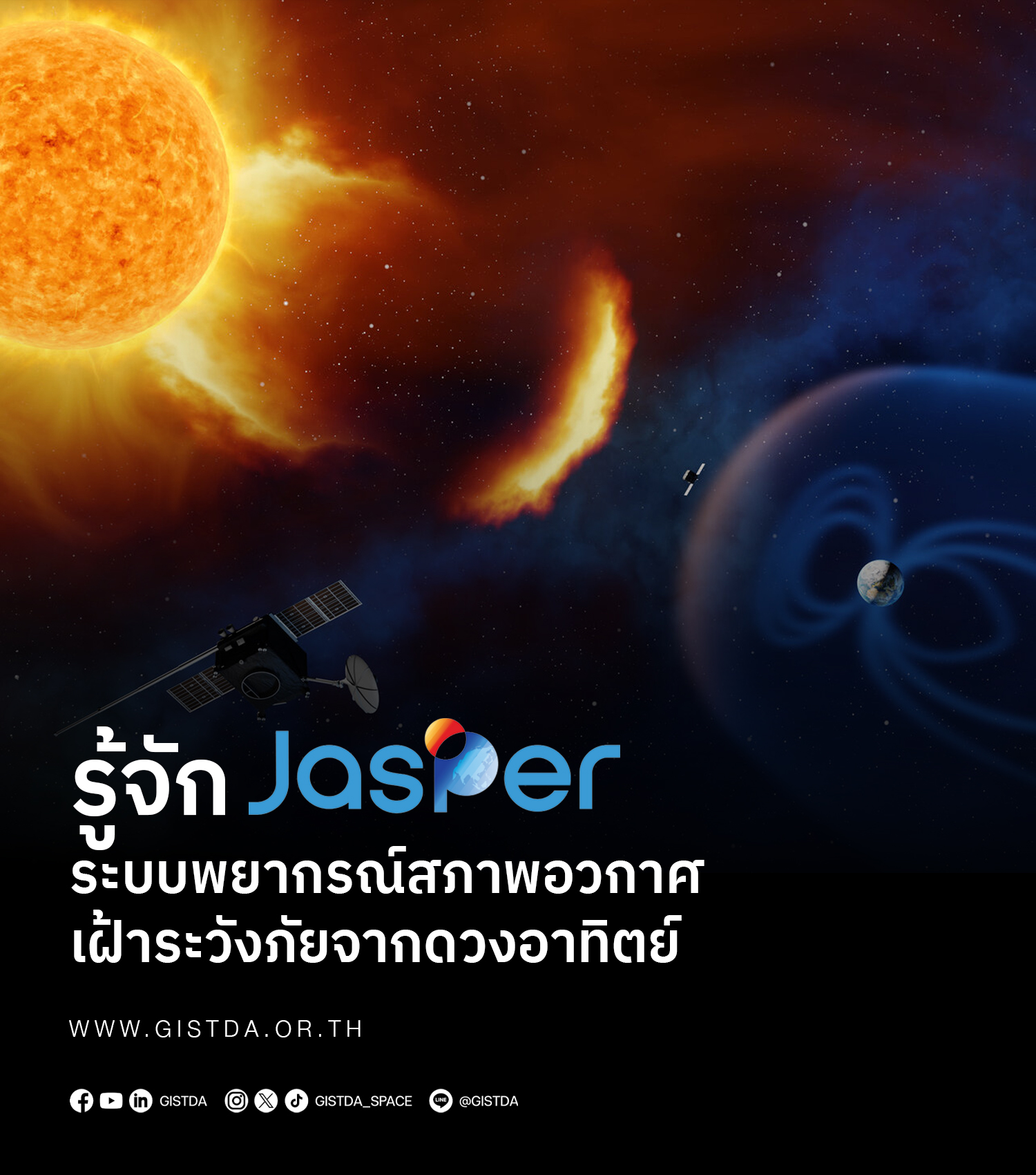 GISTDA - เจาะลึกระบบ Jasper: การพยากรณ์สภาพอวกาศ เฝ้าระวังภัยจากดวง ...