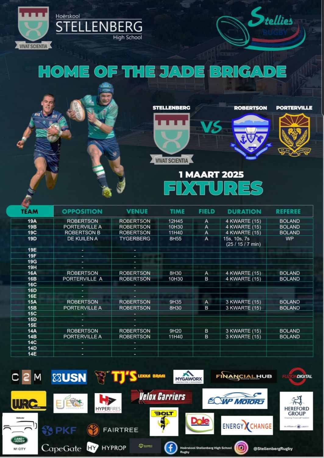 Hoërskool - Die Hoërskool Stellenberg High School Rugby se seisoen skop ...