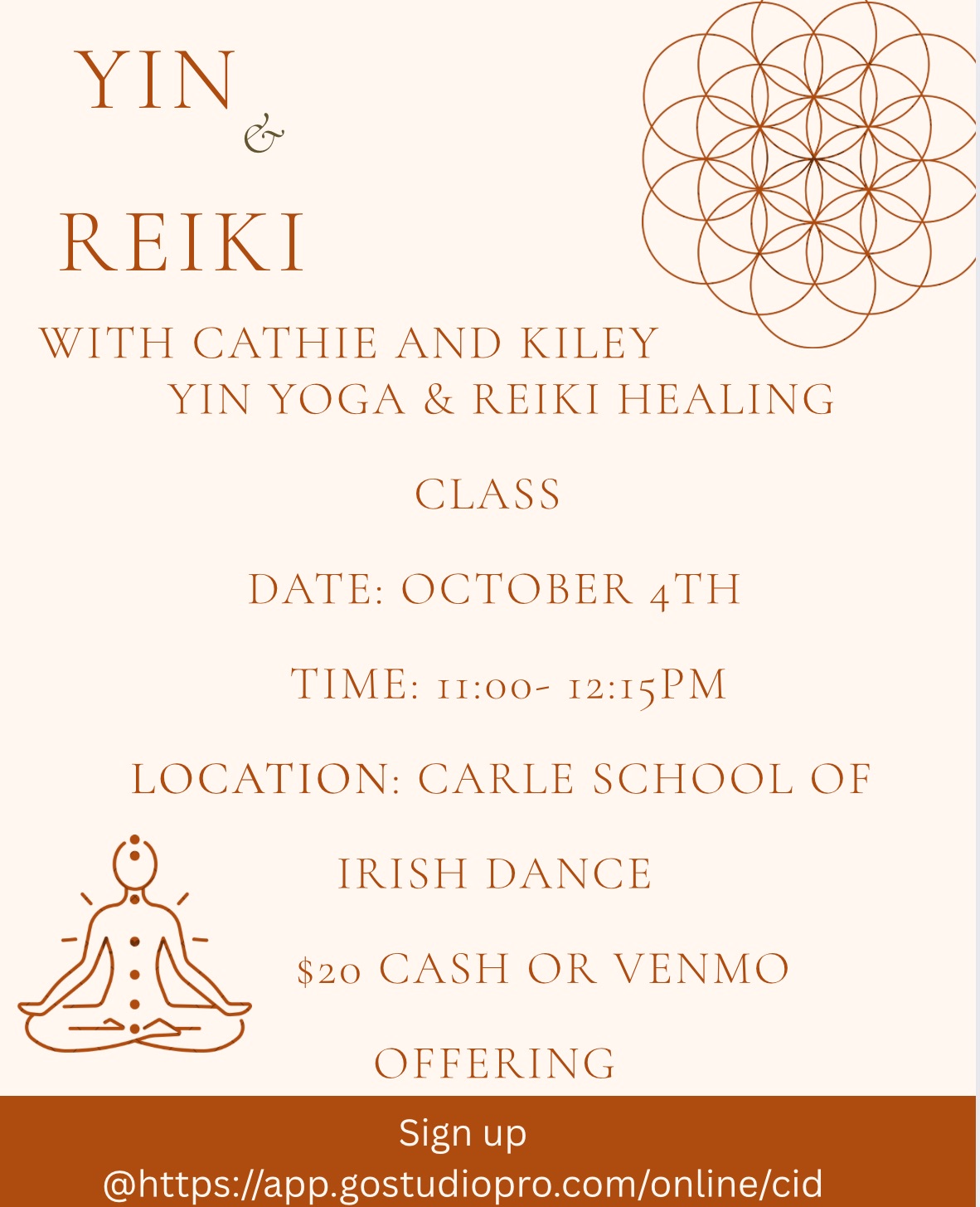 Yin yoga + Reiki healing class with Cathie and Kiley