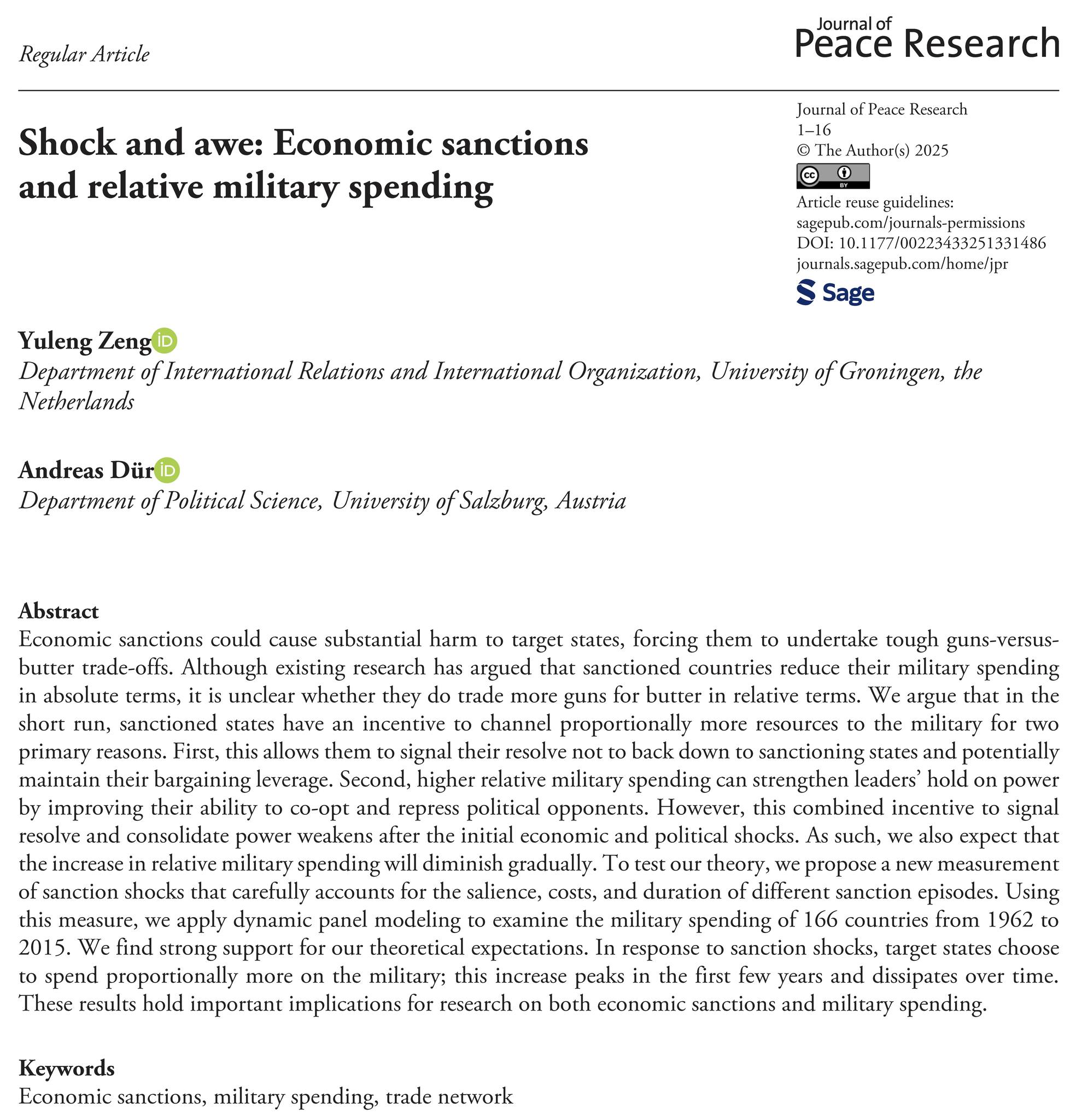 Journal of Peace Research | Oslo