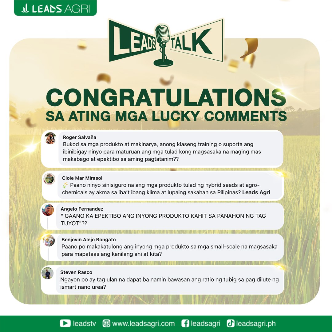 Leads - CONGRATULATIONS SA ATING MGA LUCKY LEADS TALK WINNERS! Ang ...