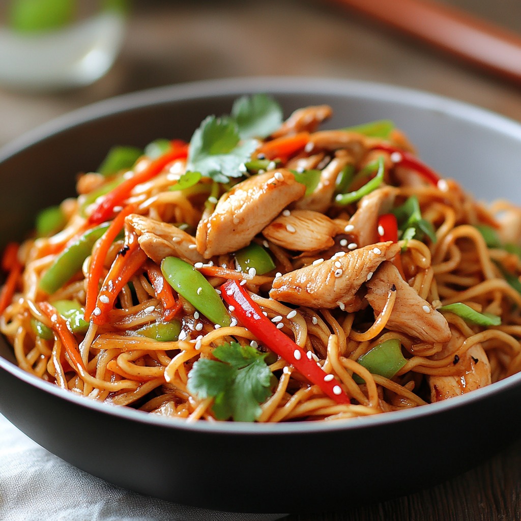 Recette - Nouilles sautées au poulet et légumes croquants Ingrédients ...