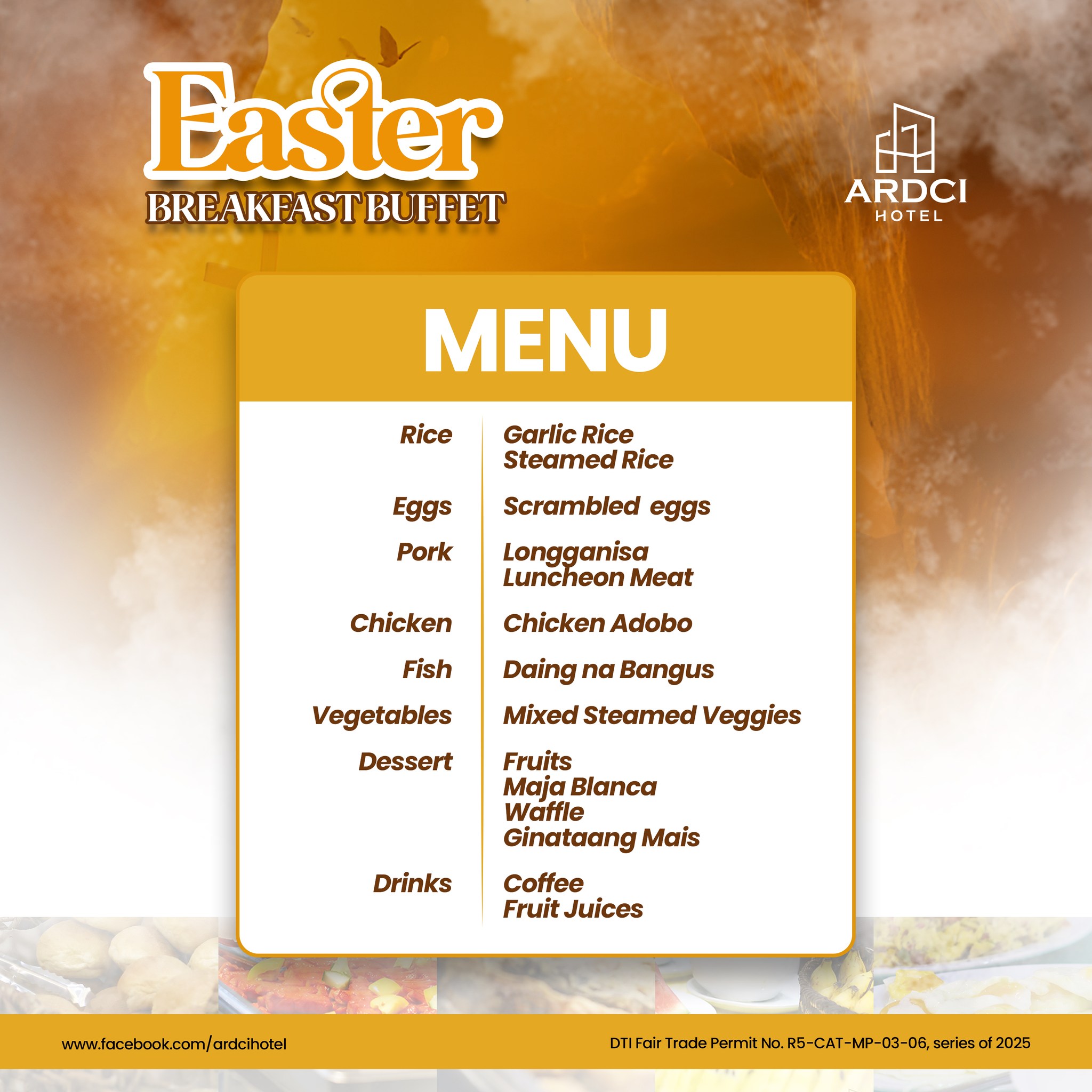 ARDCI - Presenting Our Easter Breakfast Buffet Menu! Celebrate Easter ...