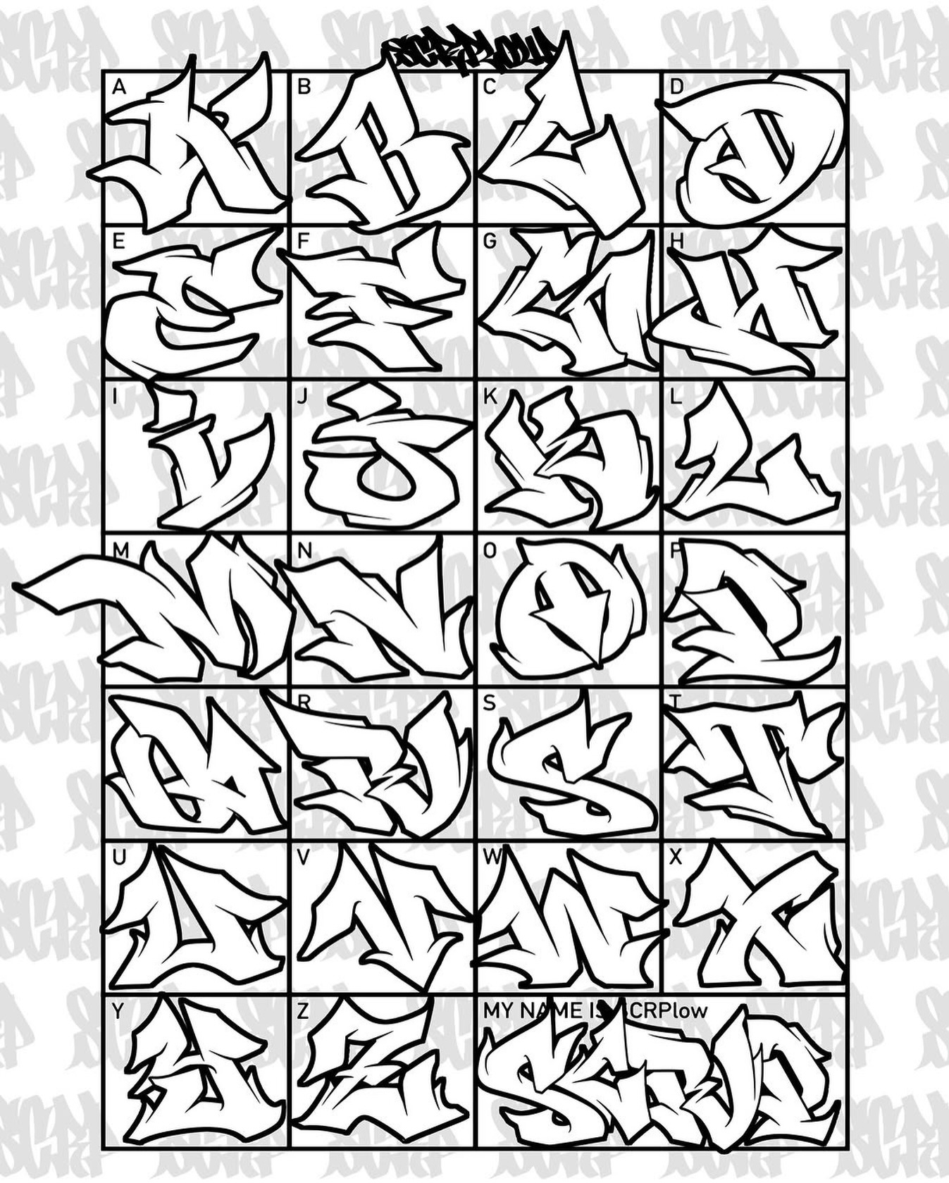 scrplow_1i25 A to Z💣💥 🤍 🩶 #graffiti #graffitiart #blackbook