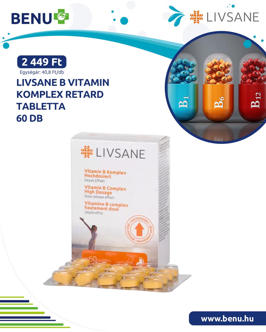 BENU - Viszlát kimerültség! A LIVSANE B-vitamin komplex retard tabletta ...