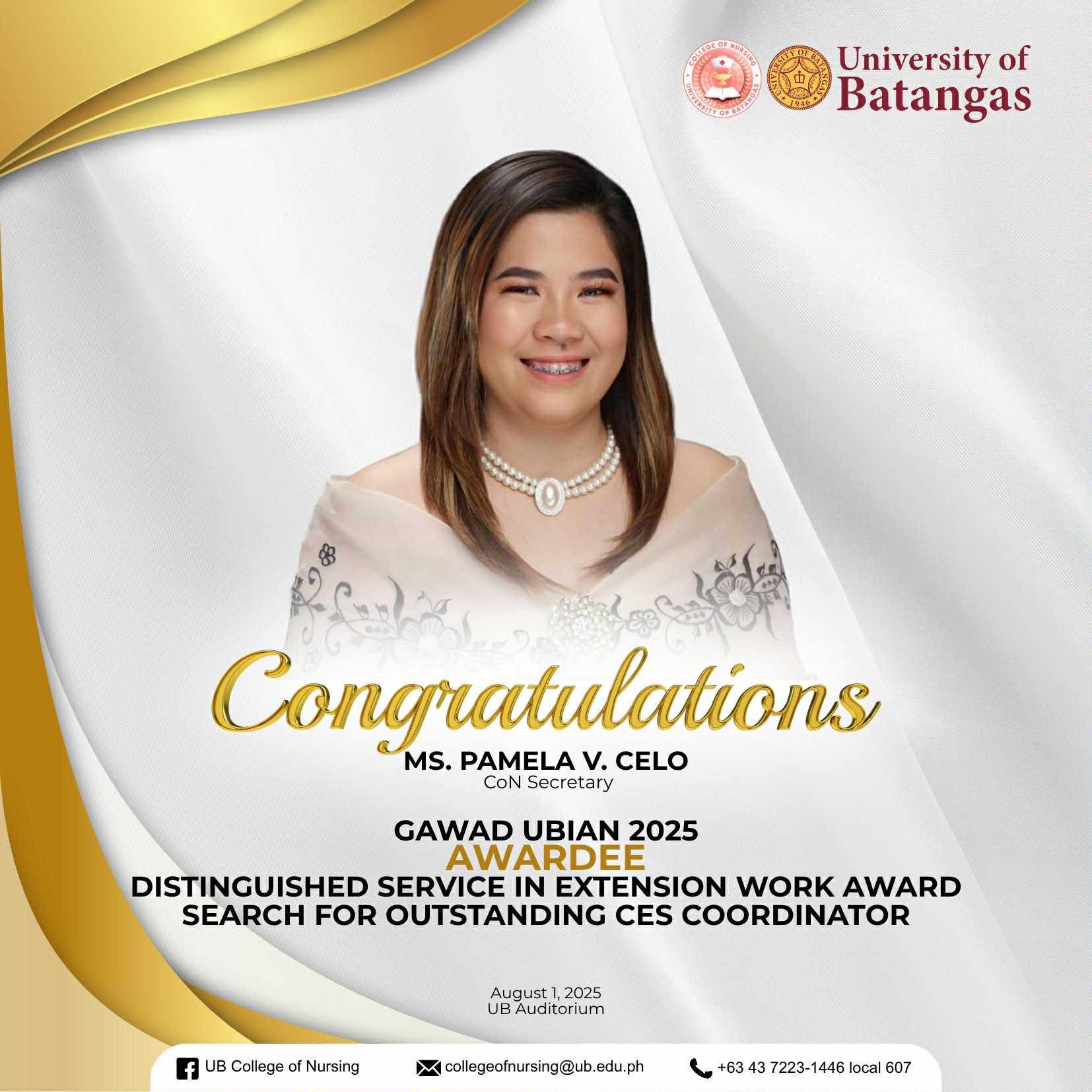 🎉 Congratulations, Ma’am Pam! 🎉... - UB College of Nursing | Facebook