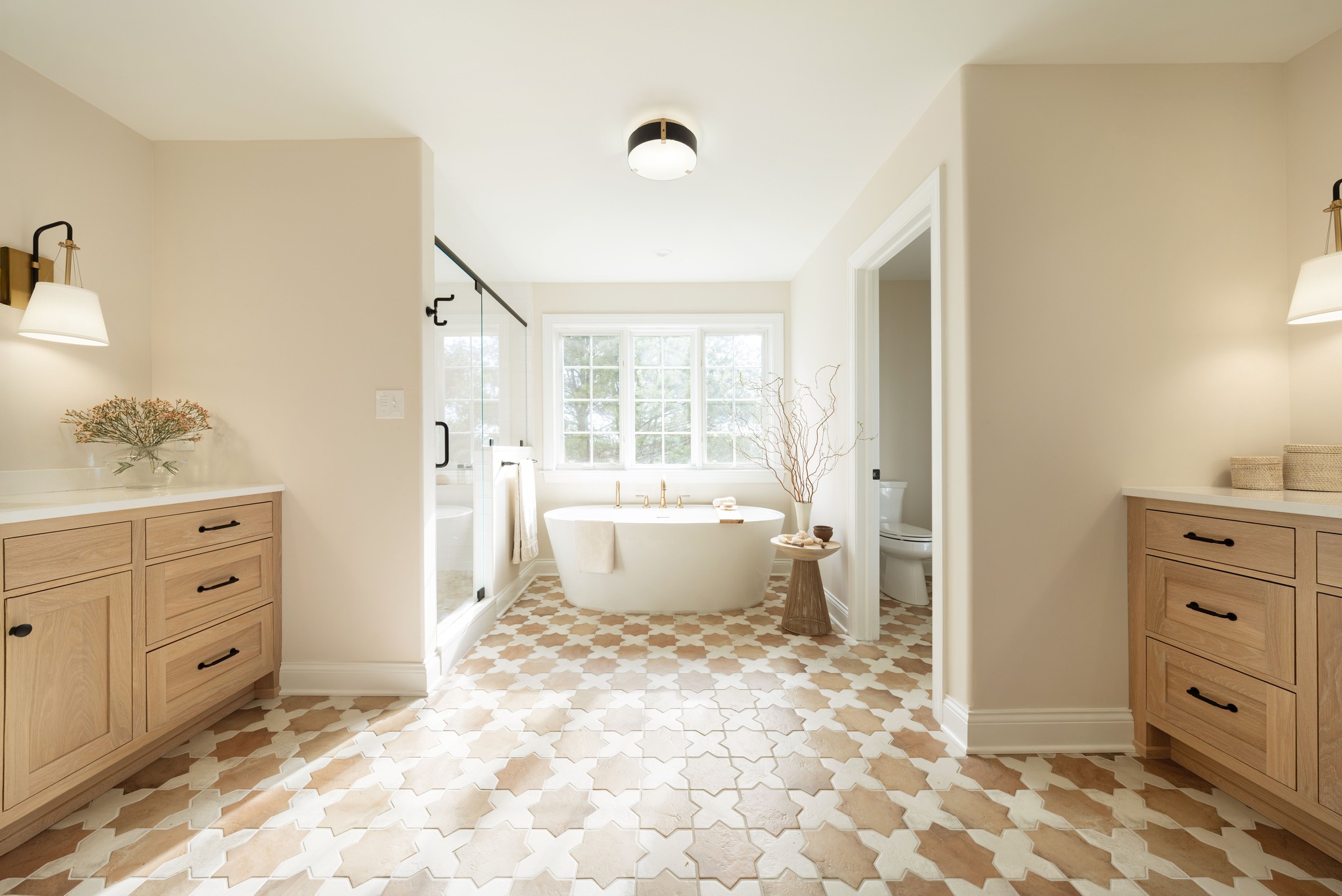 Pine - Soak up this relaxing bathroom remodel in West Chester! Complete ...