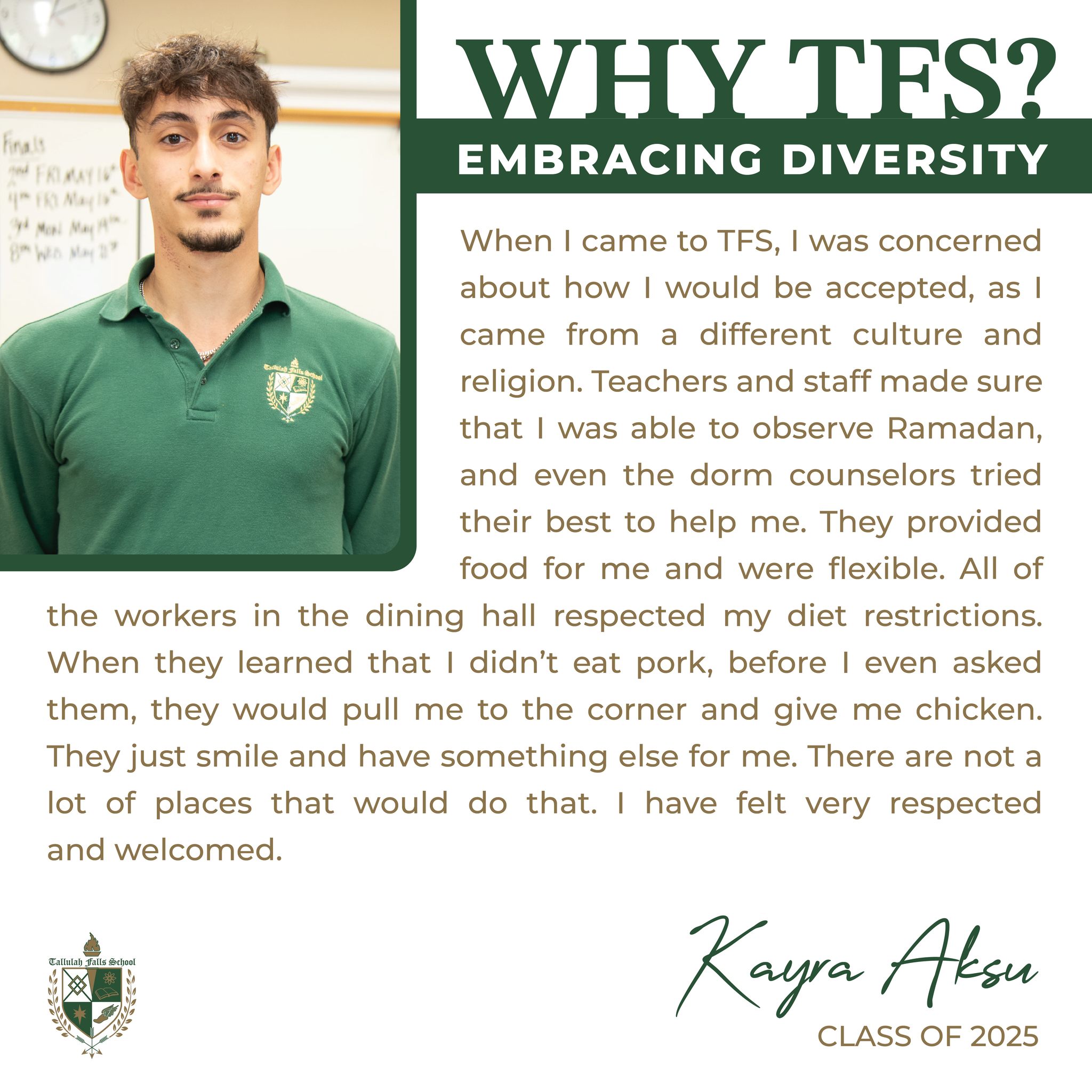 Tallulah - Members of the class of 2025 reflect on the impact TFS has ...