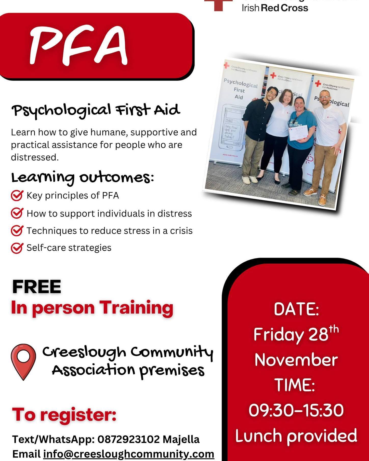 Creeslough - Psychological First Aid Training Join us in The Hub for a ...
