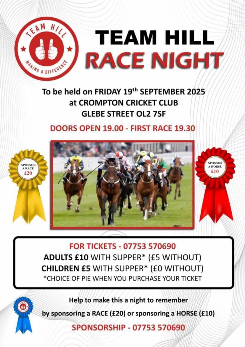 Team - Team Hill’s next fundraising event will be our Charity Race ...