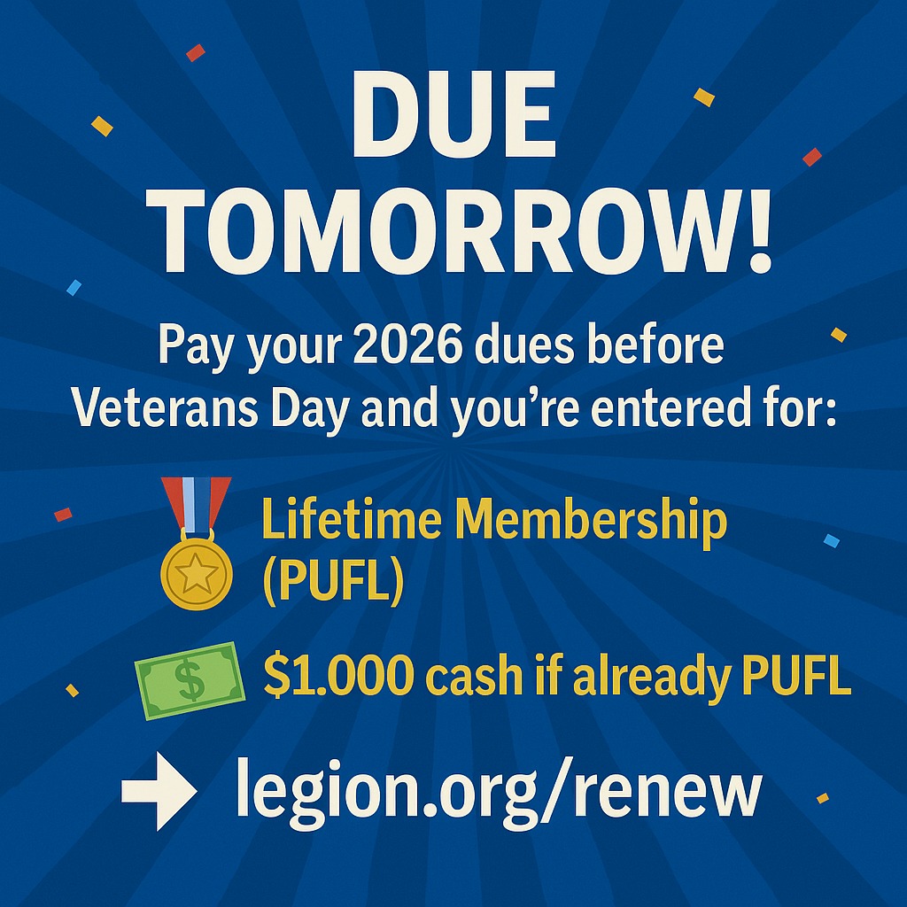 ⏰... - American Legion Department of North Carolina | Facebook