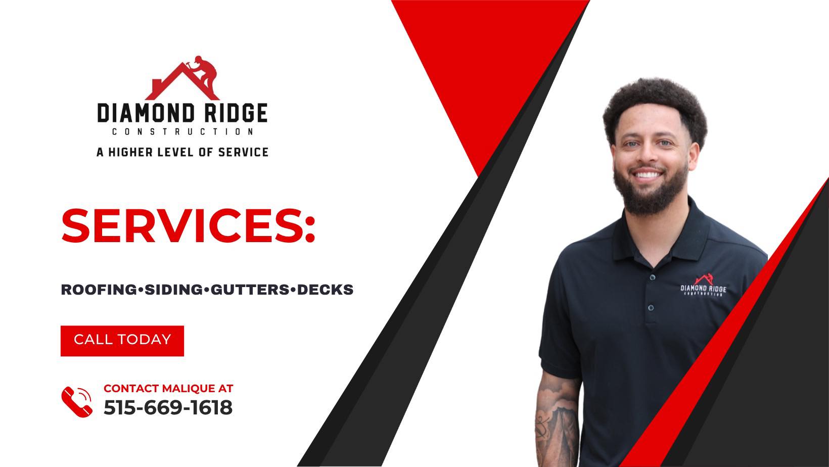 Malique Ziegler, Diamond Ridge Construction | Grimes IA