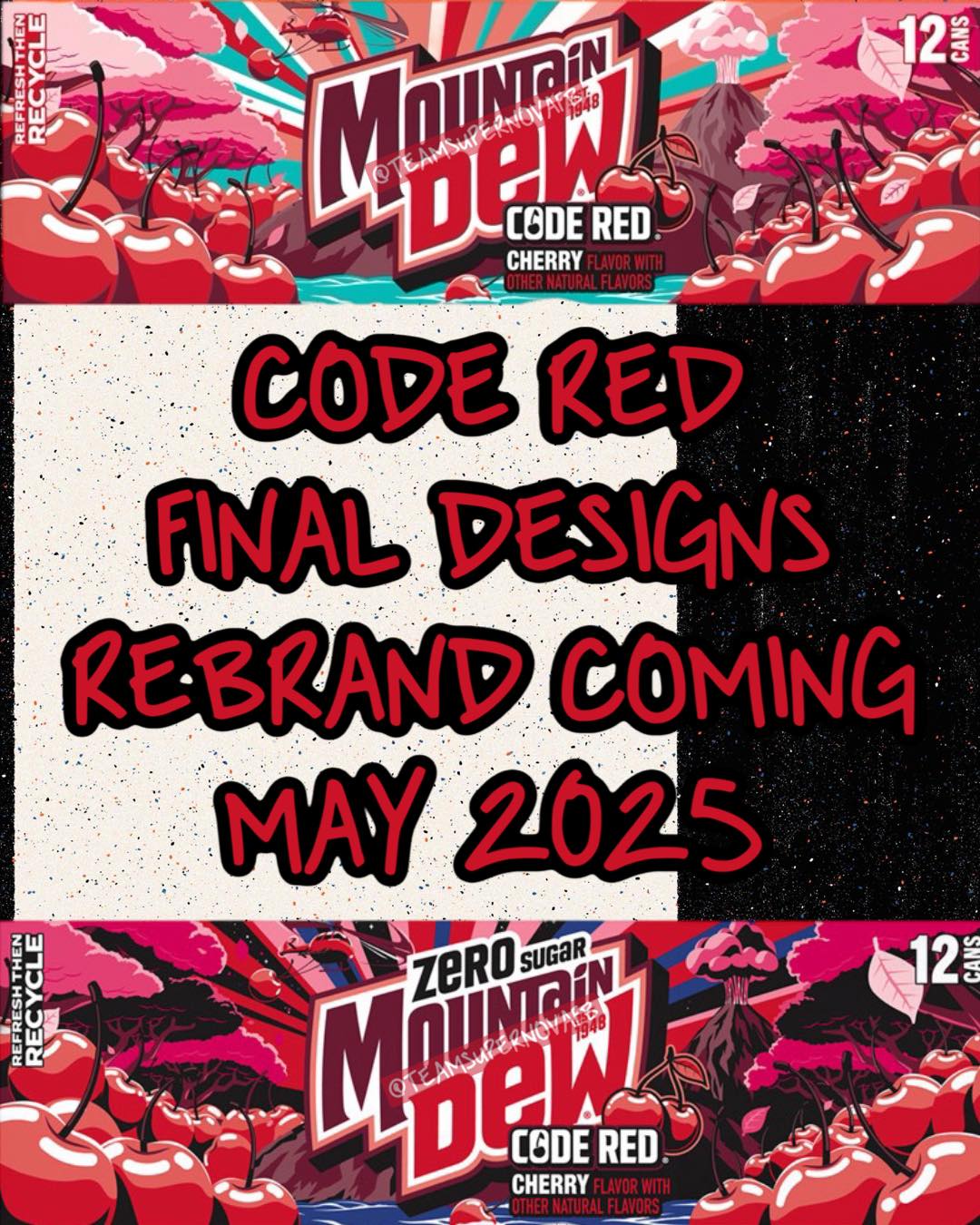 Mountain Dew Code Red Zero Sugar new design revealed