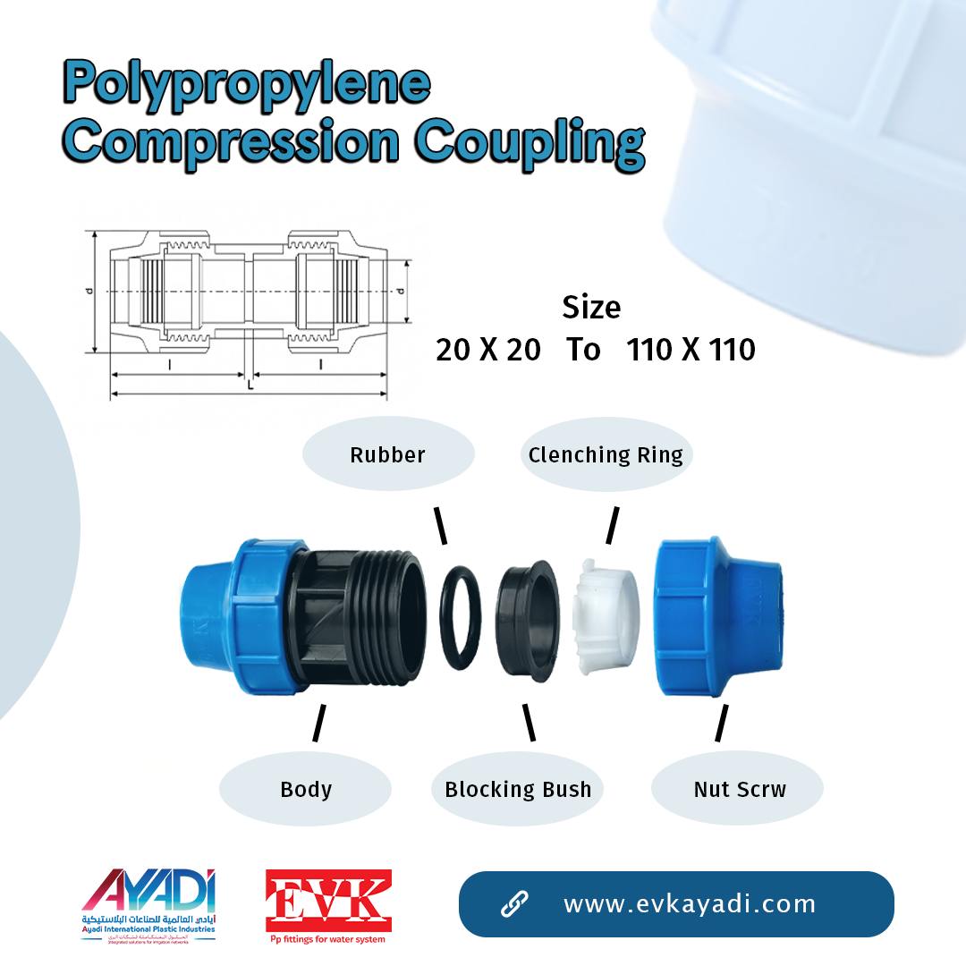 EVK - 💧 PP Compression Coupling حل مثالي لربط مواسير... | Facebook