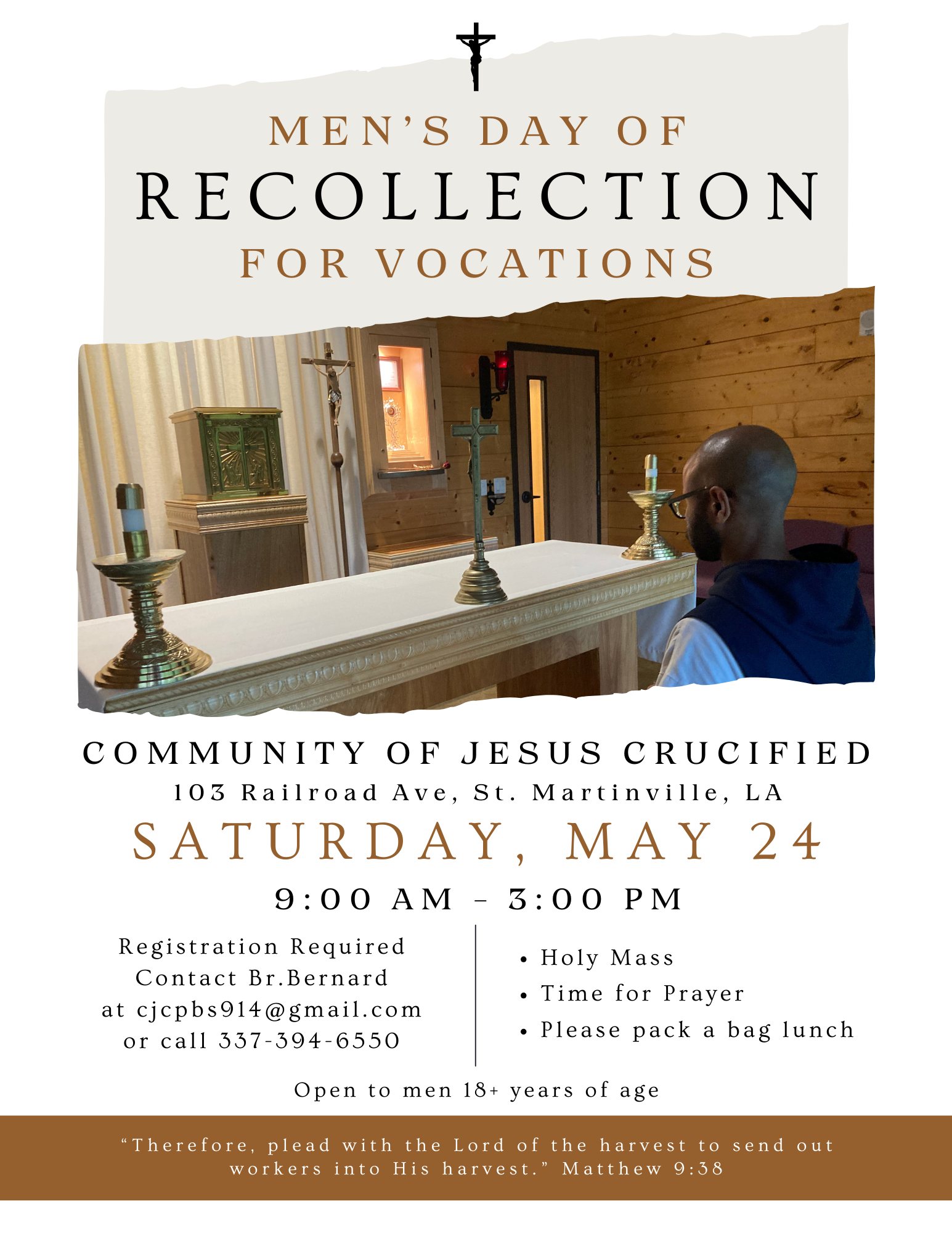 Lafayette - 📣 Next Saturday! MEN’S DAY OF RECOLLECTION FOR VOCATIONS ...