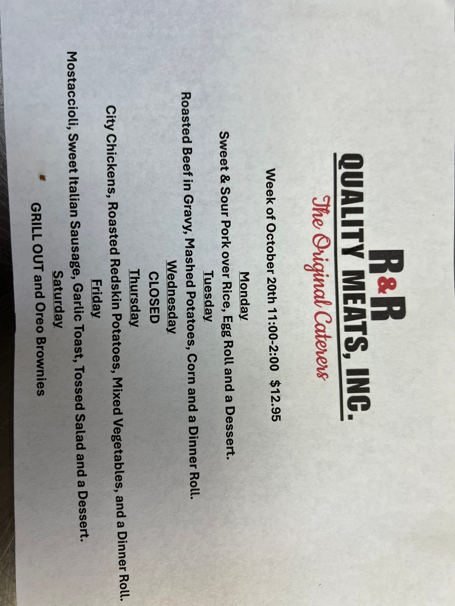 R & R Quality... - R & R Quality Meats-The Original Caterers