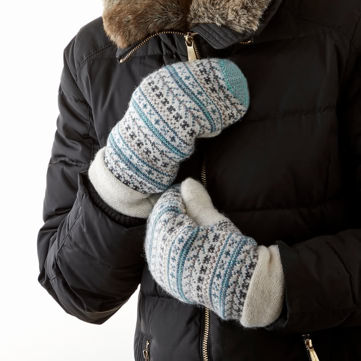 VIA By SKL Style Women's Colorblock Knit Beanie With Faux Fur Pom - Recycled Yarn Winter Hat