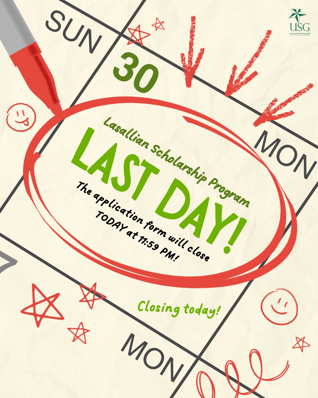 DLSU - [LASALLIAN SCHOLARSHIP PROGRAM: LAST DAY] Final drop-off alert ...