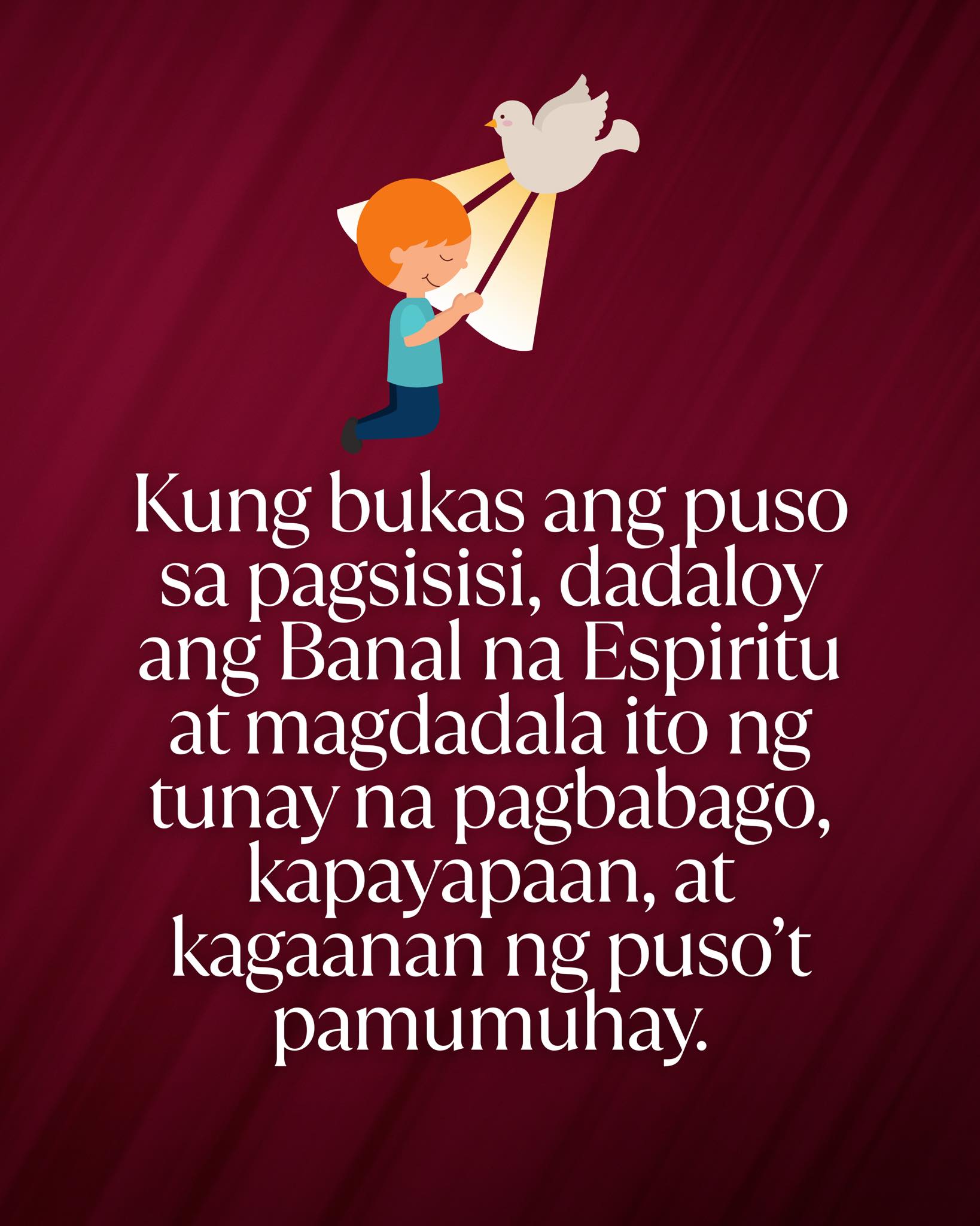 100% - Kung bukas ang puso sa pagsisisi, dadaloy ang Banal na Espiritu ...