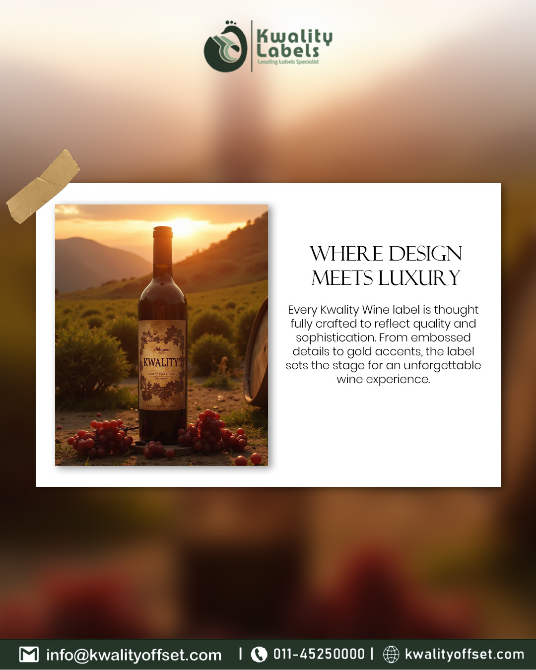 Kwality - Where Design Meets Luxury 🍷 At Kwality Labels, we believe ...
